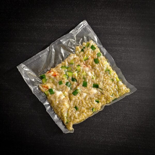 Orzo con gamberi zucchine e lime